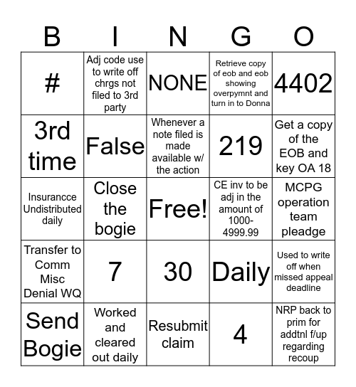Commercial Unit Bingo Game Bingo Card
