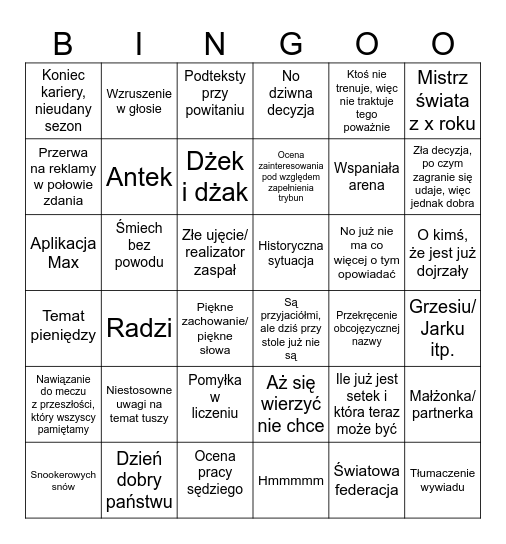 PANOWIE BINGO Card