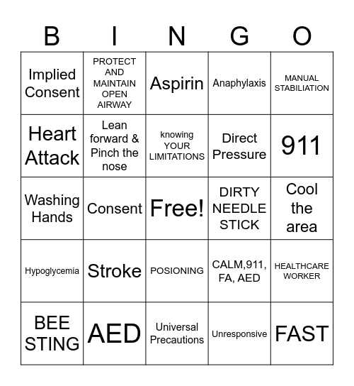 FA Bingo Card