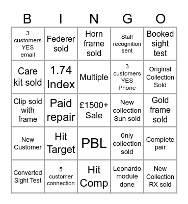 OP TEAM BINGO Card