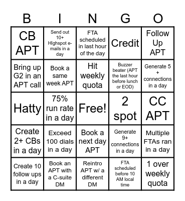 P3 Bingo Card