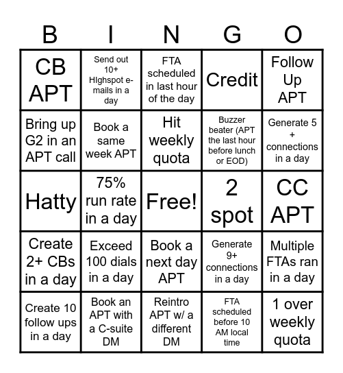 P3 Bingo Card