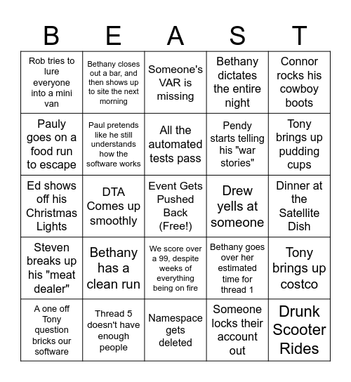 SFD Bingo! Bingo Card