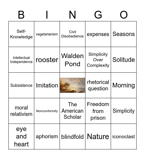 Transcendentalist Bingo Card