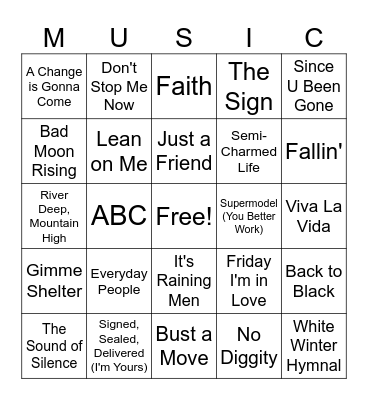 Music BINGO! Bingo Card