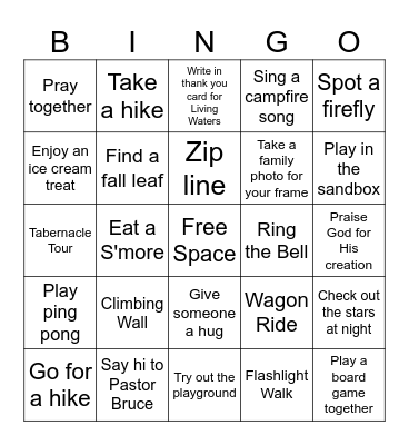 Family Bingo Card