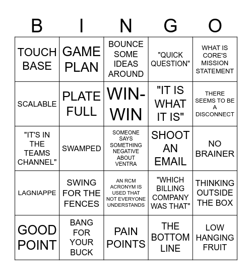 RCM BINGO Card