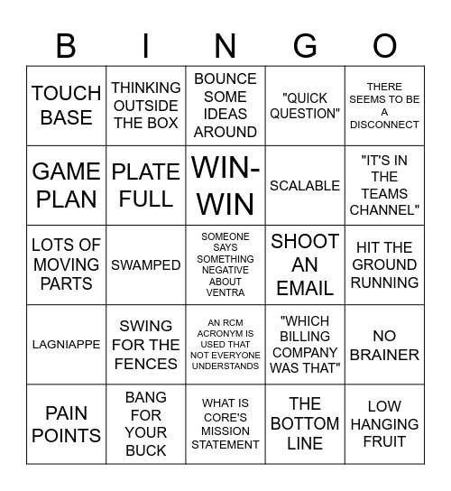 RCM BINGO Card