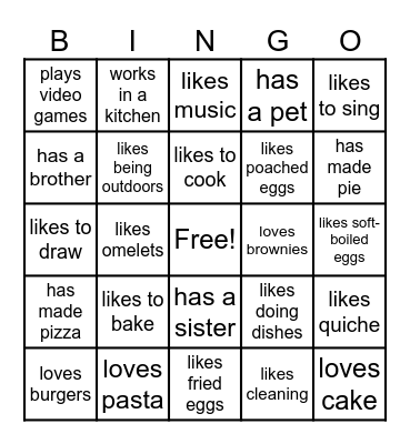 Find Someone Who Bingo Card