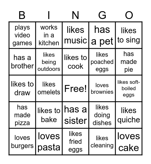 Find Someone Who Bingo Card