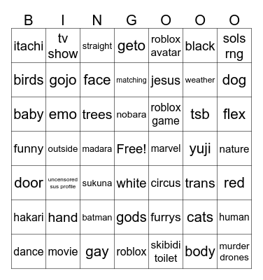random discord profiles Bingo Card