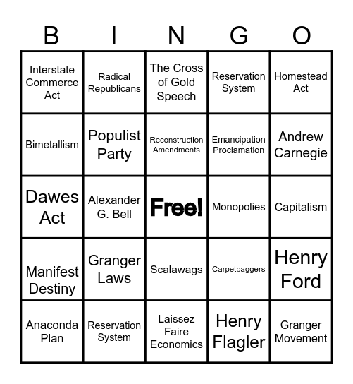 Topic 1-4 Bingo Card