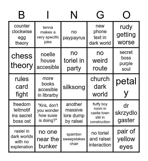 painis Bingo Card