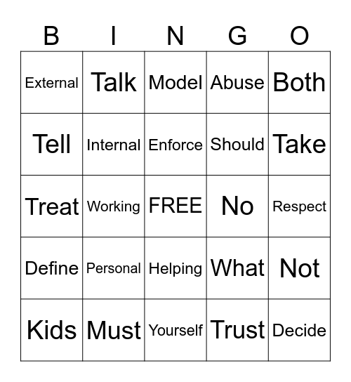 BOUNDARIES Bingo Card