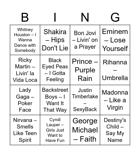 Familiedag Muziekbingo 2024 Bingo Card