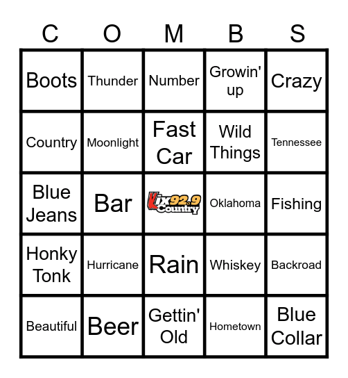 Beer Never Broke My Heart Bingo Card