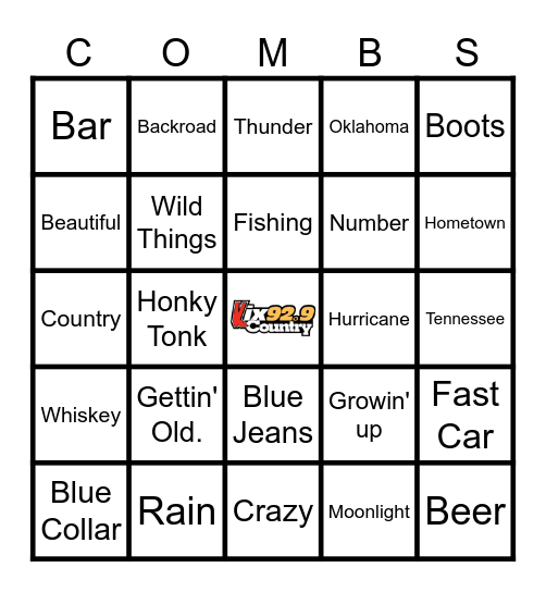 Beer Never Broke My Heart Bingo Card