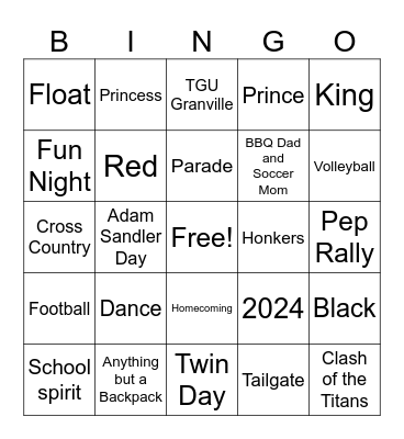 Titan BINGO Card