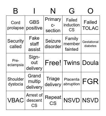 L&D Bingo Card