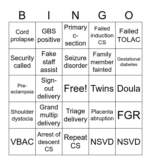 L&D Bingo Card