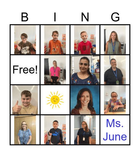 My Class! Bingo Card