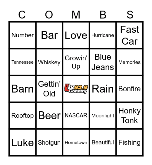 Beer Never Broke My Heart Bingo Card