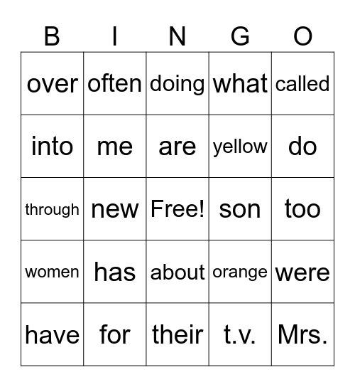 49 Bingo Card