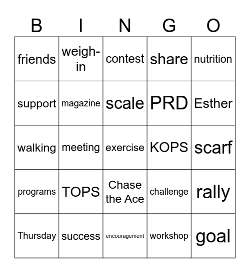 THINO Bingo Card