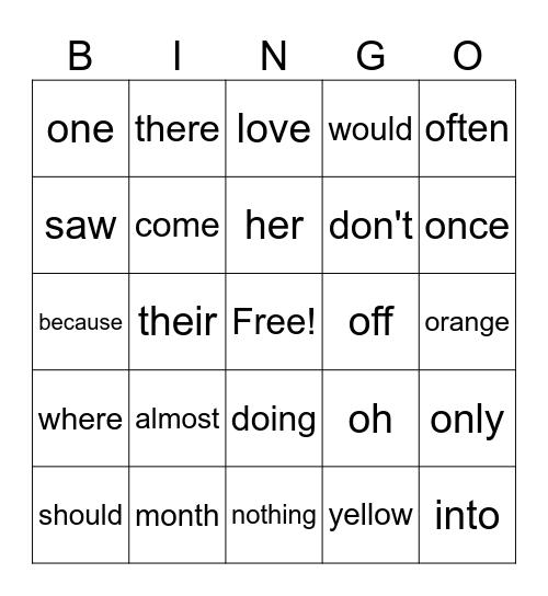 60 Bingo Card