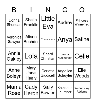 LEADING LADIES 16 BAR Bingo Card