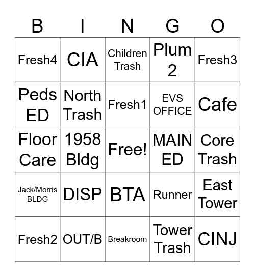 EVS WEEK Bingo Card