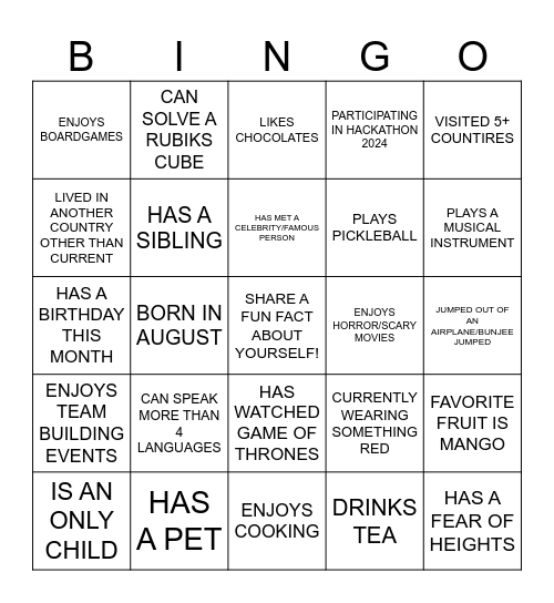 Bingo Card