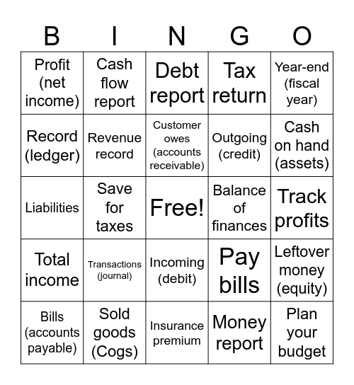 SIMPLE ACCT BINGO Card