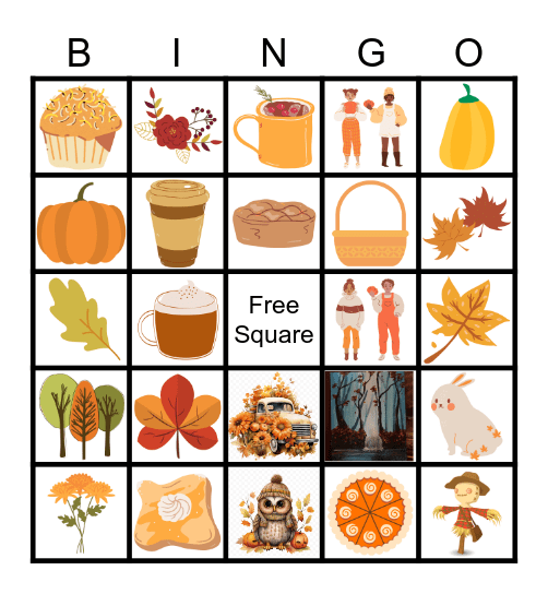 The Colors and Things of Fall Bingo Card