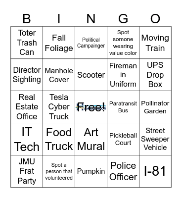 Just For Fun! Bingo Card