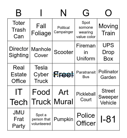 Just For Fun! Bingo Card