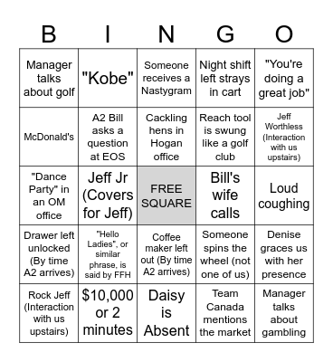 ICQA Bingo Card