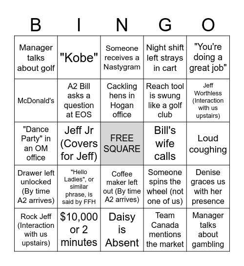 ICQA Bingo Card