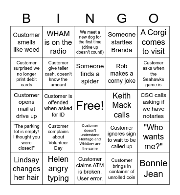 BINGO #6 Bingo Card