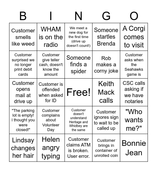 BINGO #6 Bingo Card