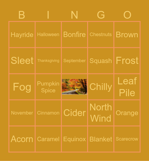 Autumn Bingo Card