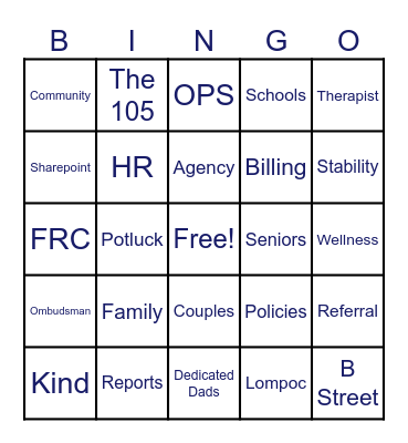 FSA Bingo Card