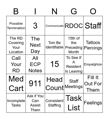STANDARDS Bingo Card