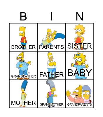 Family Bingo Card