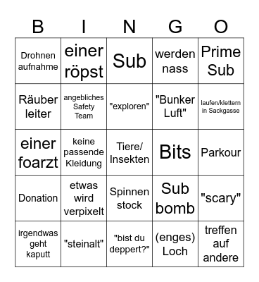 ROOFLESS TV BINGO Card