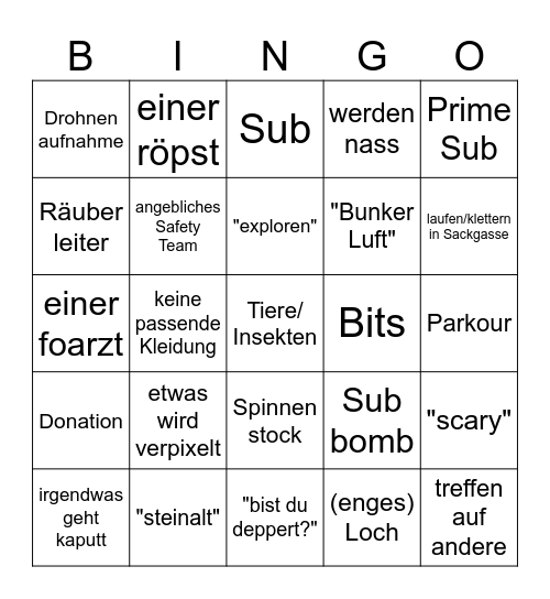 ROOFLESS TV BINGO Card