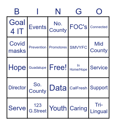 FSA Bingo Card