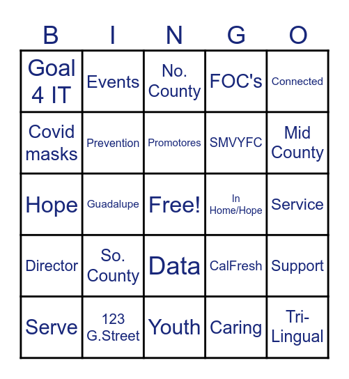 FSA Bingo Card