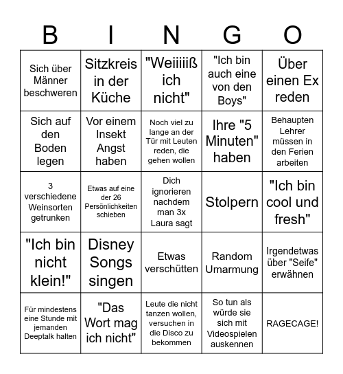 Laura Bingo Card