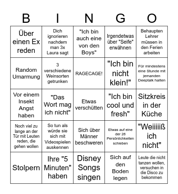 Laura Bingo Card